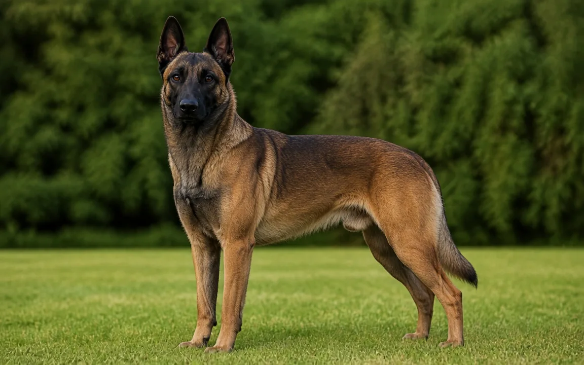 Belgický ovčák - Malinois — Plavá s černým překryvem a maskou